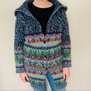 Sundance Sweater Coat Blue Copenhagen Fair Isle Lambswool